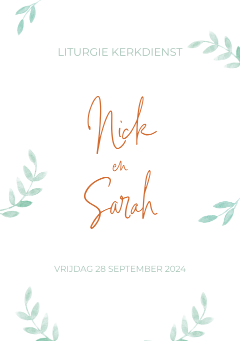 Liturgie boekje trouwdienst Botanical Chic