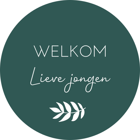 Sluitsticker geboortekaartje Luca groen