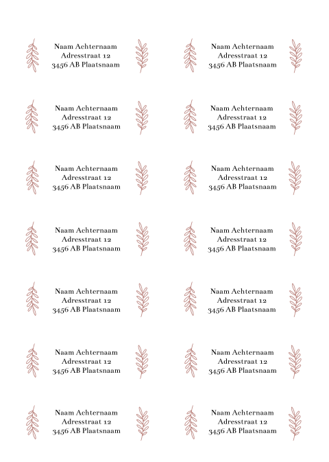 Adresstickers geboortekaartje rond Livia boogvorm