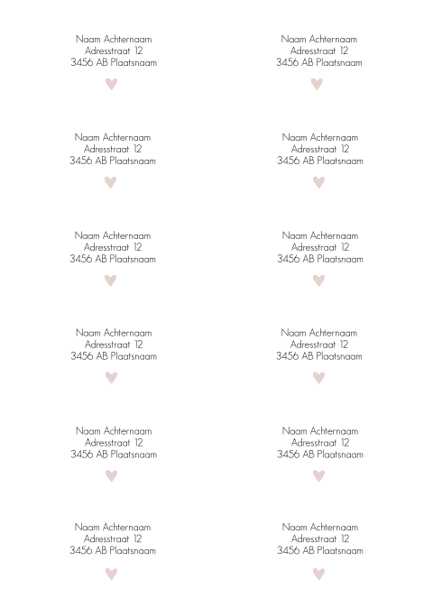 Adresstickers geboortekaartje recht Viv kalkpapier