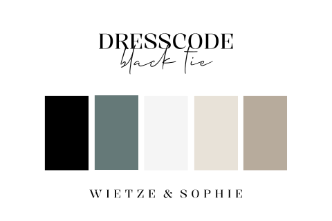 Dresscode kaartje kleuren zwart beige
