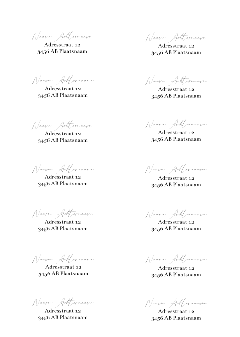 Adresstickers trouwkaart rond Eternal Elegance