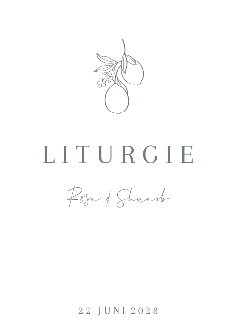 Liturgie boekje trouwdienst Italian Vibes