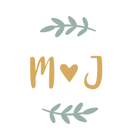 Sluitsticker trouwkaart wit Matthijs & Joan takjes initialen