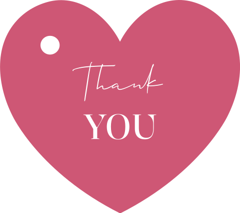 Labeltjes bedankjes bruiloft roze hartje Pink Promise - 16 stuks