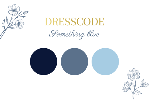 Dresscode kaartje met kleuren Elegant Bloom