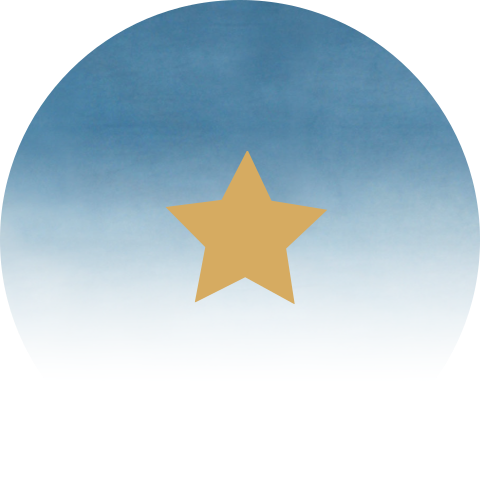 Sluitsticker geboortekaartje Damon blauw watercolor ster