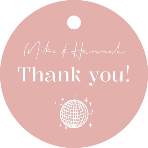 Label bedankjes bruiloft rond Colorful Love