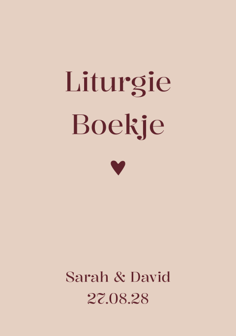 Liturgie boekje trouwdienst Modern Romance