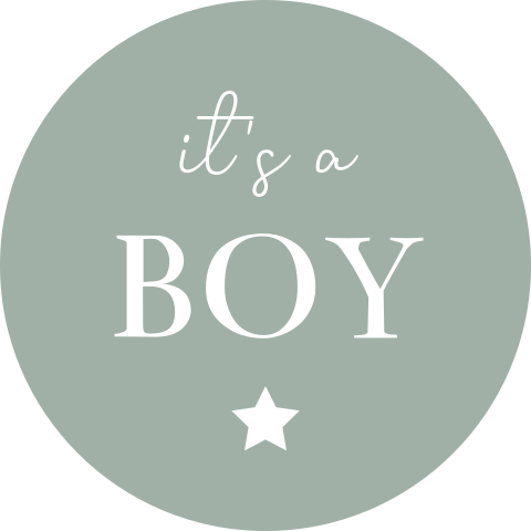 Sluitsticker geboortekaartje jongen boy groen