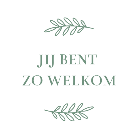Sluitsticker geboortekaartje jongen takjes groen welkom