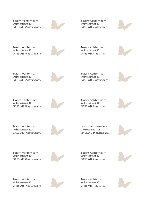 Adresstickers geboortekaartje rond Anne Boogvorm