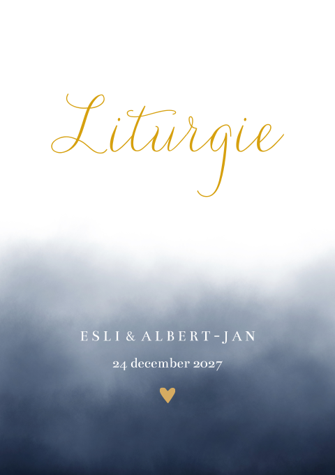 Liturgie boekje trouwdienst Watercolor Blue