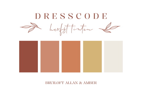Dresscode kaartje kleuren rood herfst
