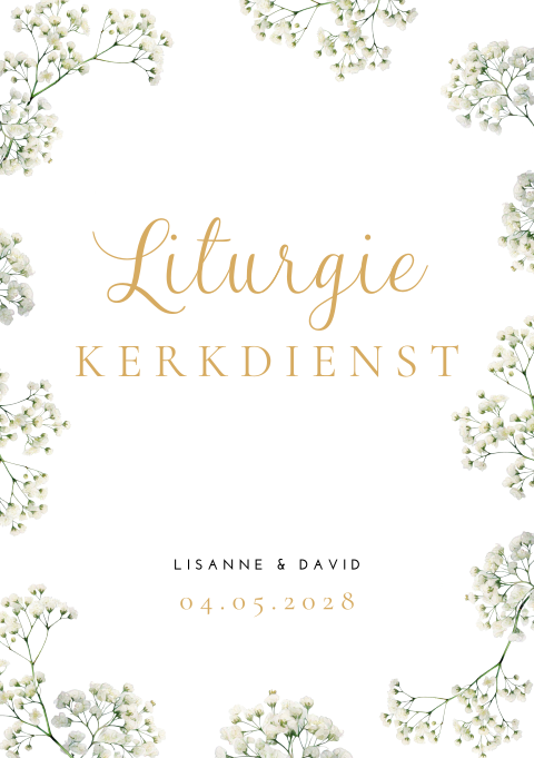 Liturgie boekje trouwdienst Ivory Blossoms