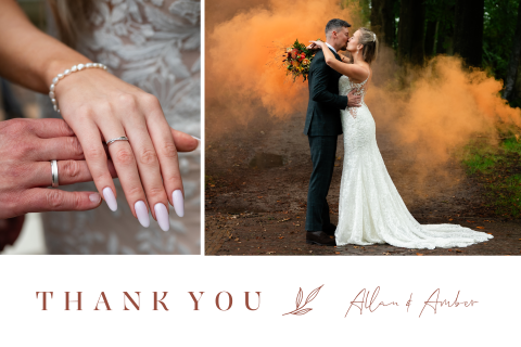 bedankkaart bruiloft foto autumn chique