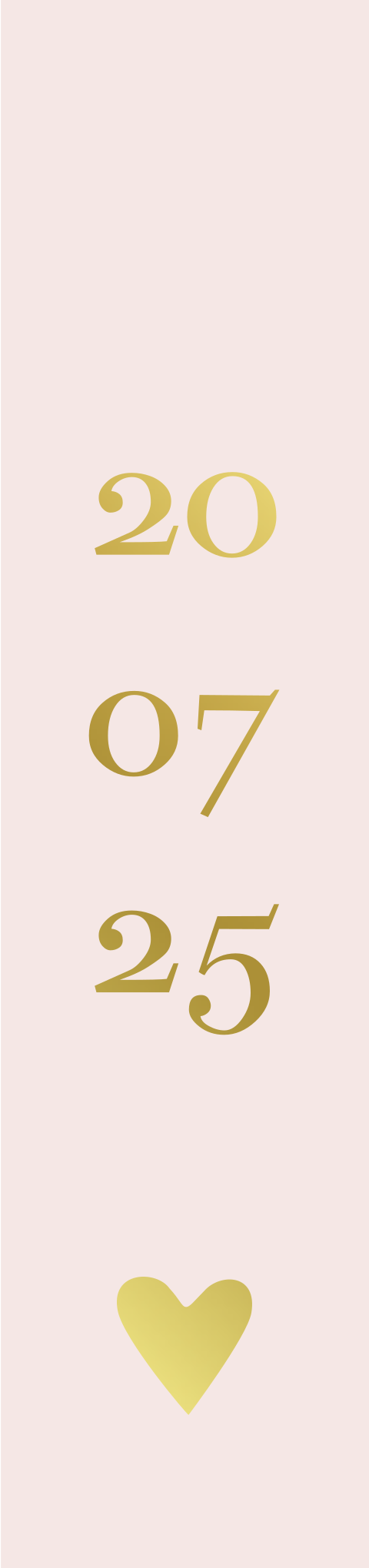 Label langwerpig voor bij trouwkaart - datum & goudfolie - 16 stuks