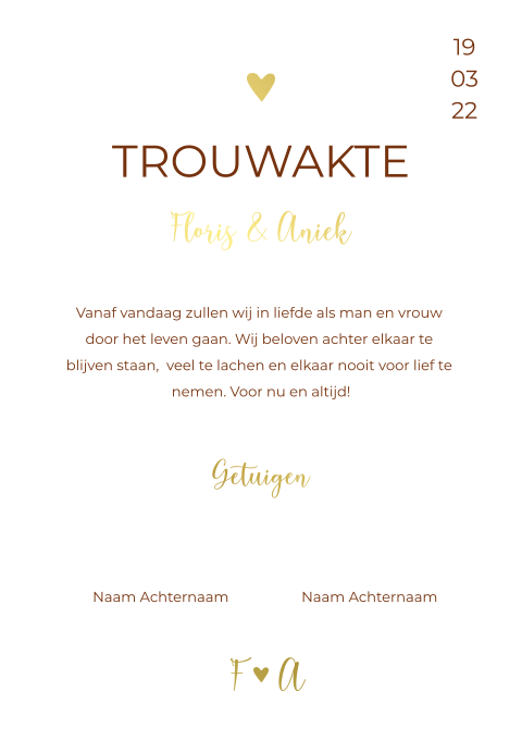 Trouwakte bruiloft Romantic Red