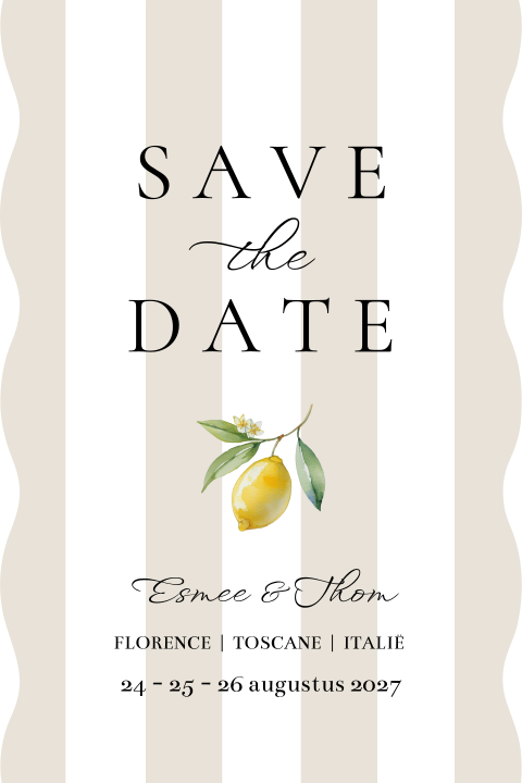 Save the date kaart golf citroen modern Italië