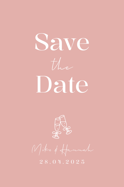 Save the date roze modern kleurrijk
