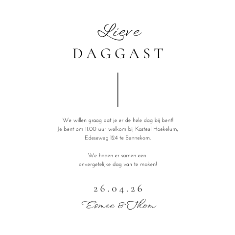 Daggasten kaart Modern White