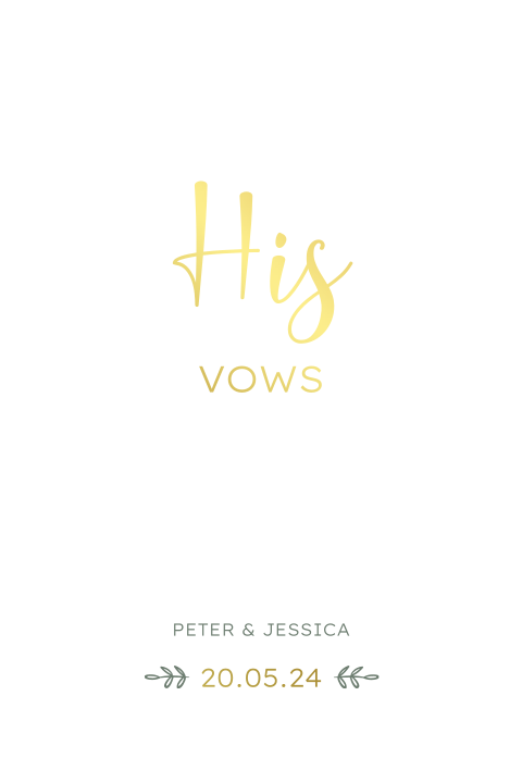 Geloftenboekje bruiloft Shining Love HIS