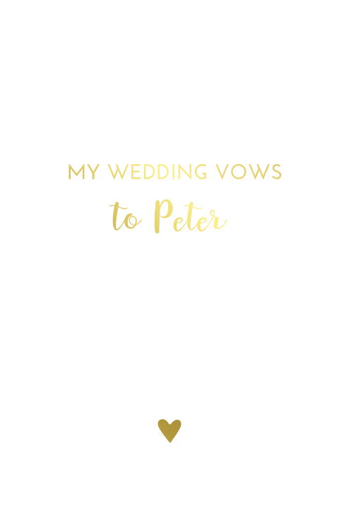 Geloftenboekje bruiloft wit goudfolie her vows
