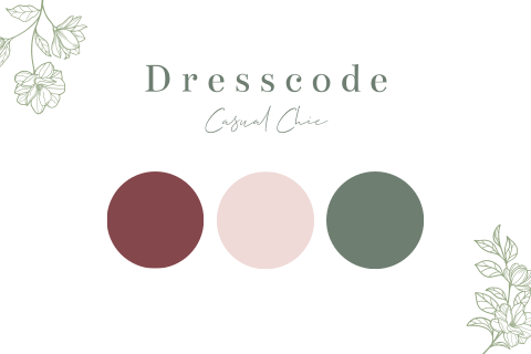 Dresscode kaartje met kleuren Garden Flowers