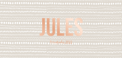 Geboortekaart etnisch patroon neutraal rosefolie