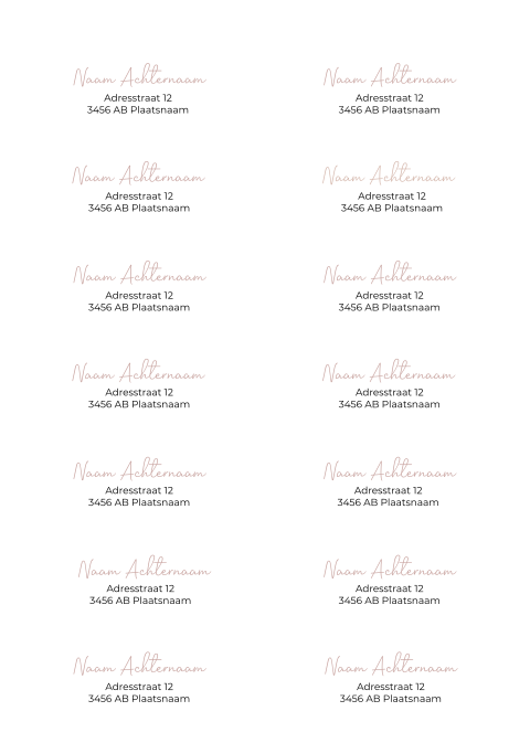 Adresstickers geboortekaartje rond Milou