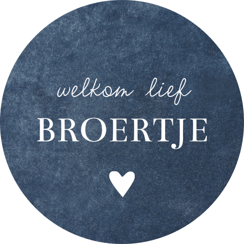 Sluitsticker geboortekaartje jongen welkom broertje velvet