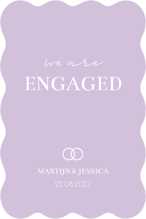 Verlovingskaart golfvorm lila modern