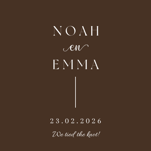 Tegeltje trouwhuisstijl Velvet Brown