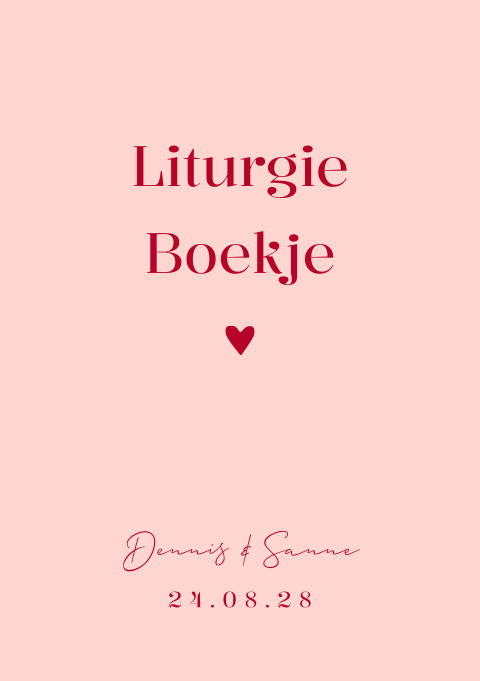 Liturgie boekje trouwdienst Pink Love