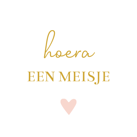 Sluitsticker geboortekaartje hoera meisje hartje