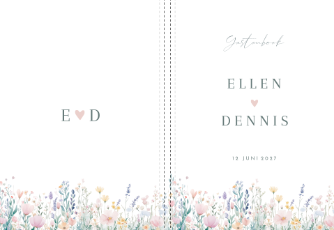 Gastenboek bruiloft staand Blooming Love