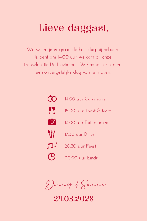 Daggast kaart Pink Love
