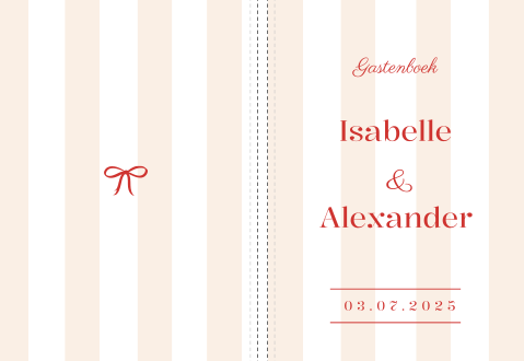 Gastenboek bruiloft staand Loving Red