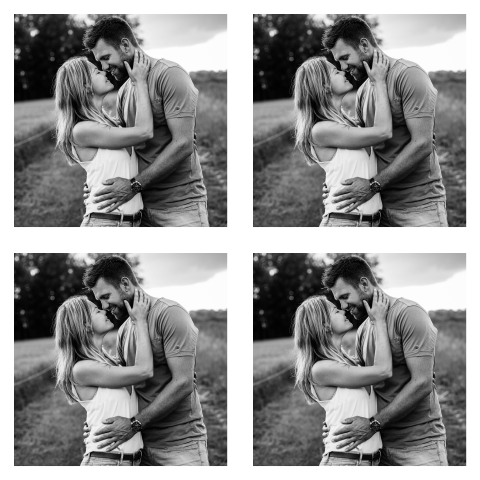 DIY fotolabel vierkant 4 stuks trouwen