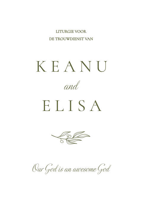 Liturgie boekje trouwdienst klassiek Olive Whisper
