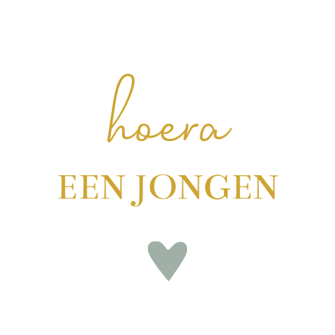 Sluitsticker geboortekaartje hoera jongen hartje