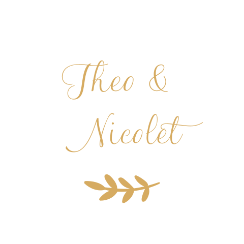 Sluitsticker trouwkaart Theo & Nicolet wit sierlijk takje