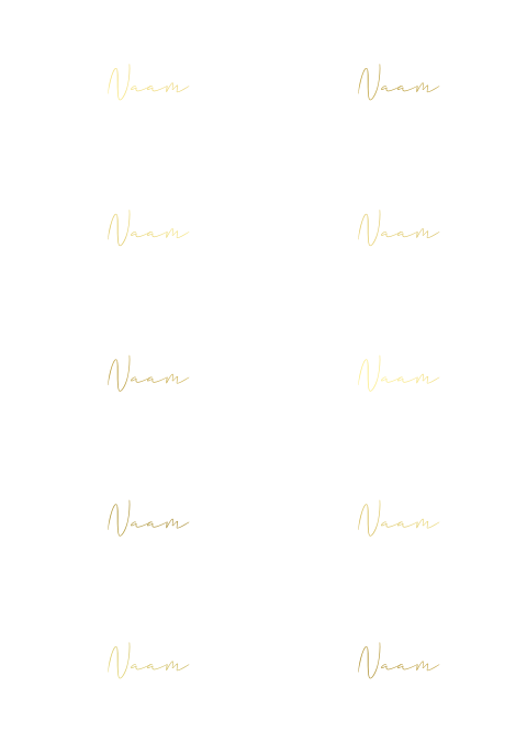 Naamkaartjes bruiloft goudfolie sierlijk lint