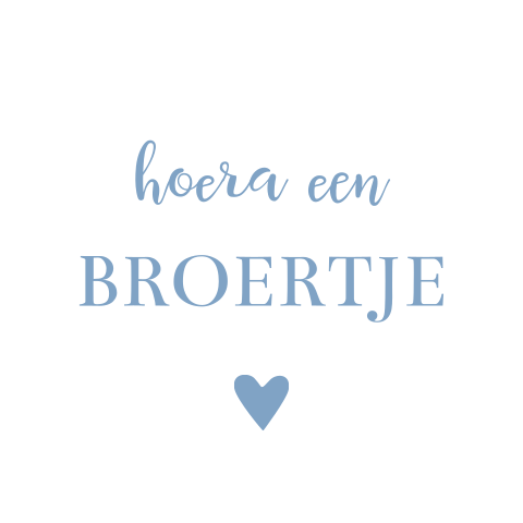 Sluitsticker geboortekaartje jongen hoera broertje blauw