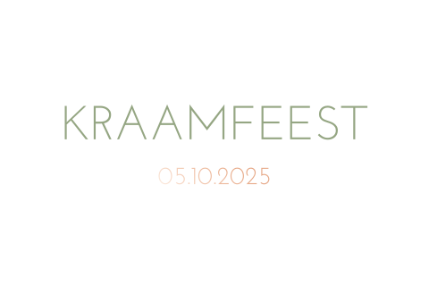 Kraamfeest uitnodiging Jesse wit groen rosegoud