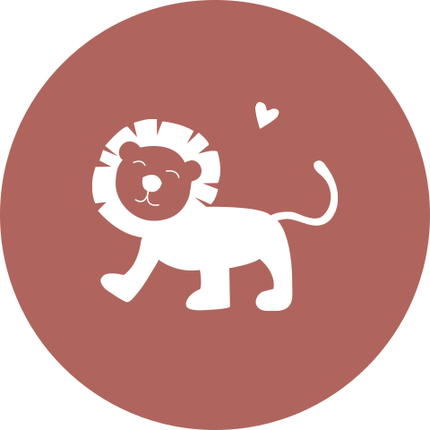 Sluitsticker geboortekaartje Suze rood leeuw hartje