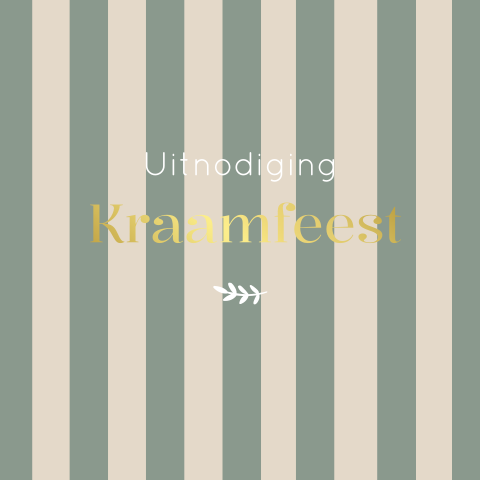 Kraamfeest uitnodiging Noud streepjes takjes