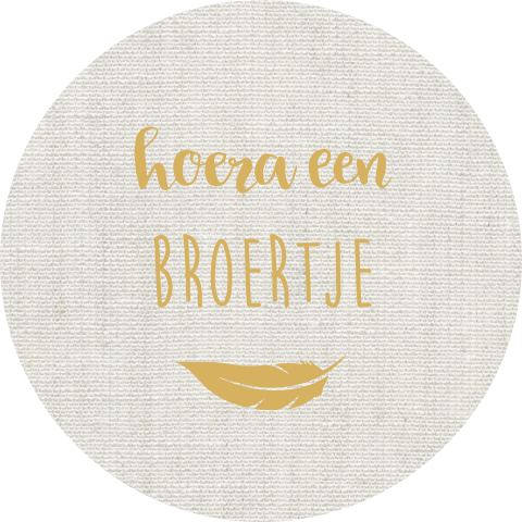 Sluitsticker geboortekaartje Liam linnen look hoera een broertje