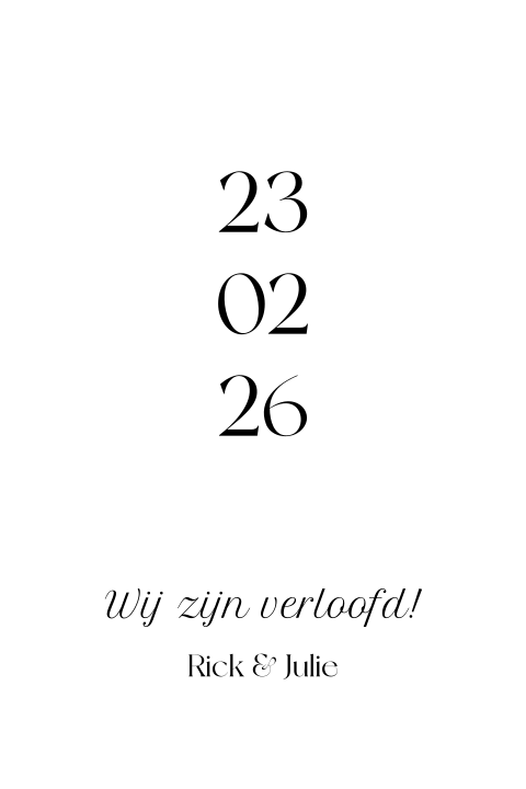 Verlovingskaart boogvorm wit Endless Chic