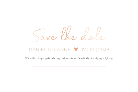 Save the date kaart romantisch rosefolie